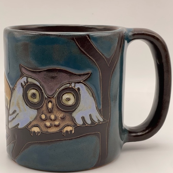 Mara Mexico Other - Mara Handmade Whimsical Owls Mug - Teal and Brown